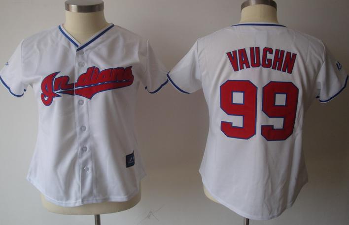 Women Cleveland Indians 99 Ricky Vaughn White MLB Jersey