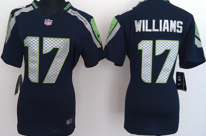 Cheap Women Nike Seattle Seahawks 17# Mike Williams Blue Nike NFL Jerseys