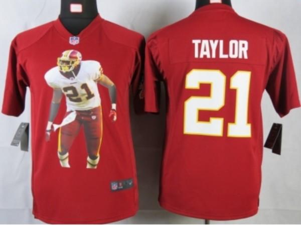 Nike Kids Washington Redskins 21 taylor red portrait fashion game jerseys Cheap
