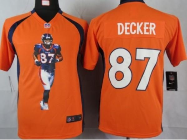 Nike Kids Denver Broncos #87 decker orange portrait fashion game jerseys Cheap