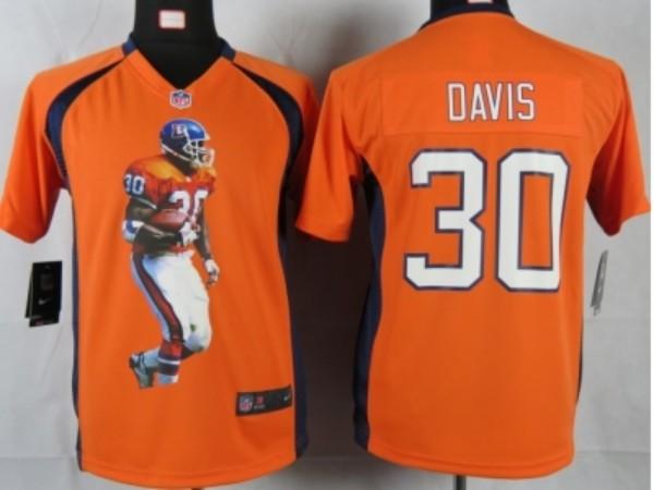 Nike Kids Denver Broncos #30 davis orange portrait fashion game jerseys Cheap