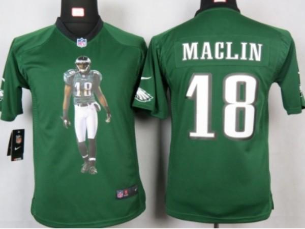 Nike Kids Philadelphia Eagles #18 maclin green portrait fashion game jerseys Cheap