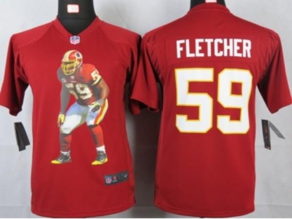 Nike Kids Washington Redskins #59 fletcher red portrait fashion game jerseys Cheap