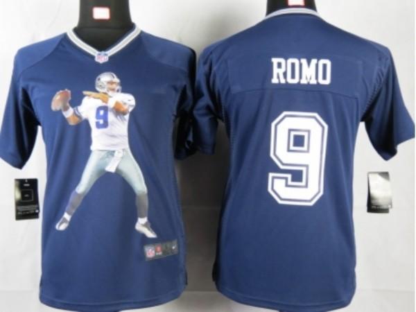 Nike Kids Dallas Cowboys #9 romo blue portrait fashion game jerseys Cheap