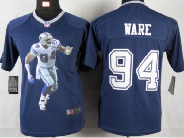 Nike Kids Dallas Cowboys #94 ware blue portrait fashion game jerseys Cheap