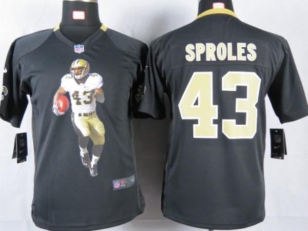 Nike Kids New Orleans Saints #43 sproles black portrait fashion game jerseys Cheap