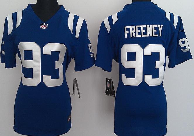 Cheap Women Nike Indianapolis Colts 93# Dwight Freeney Blue Nike NFL Jerseys