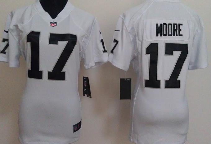 Cheap Women Nike Oakland Raiders #17 Denarius Moore White Nike NFL Jerseys