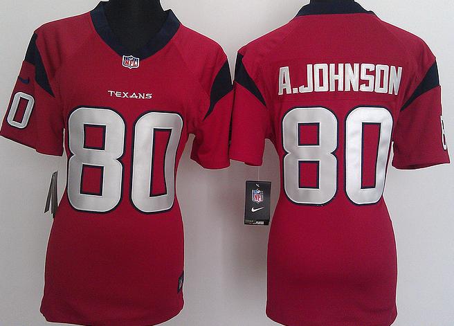 Cheap Women Nike Houston Texans #80 Andre Johnson Red NFL Jerseys