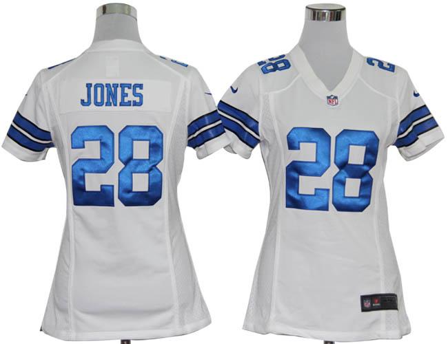 Cheap Women Nike Dallas Cowboys 28# Felix Jones White Nike NFL Jerseys