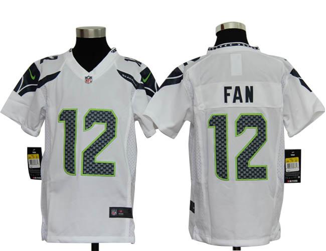 Kids Nike Seattle Seahawks 12# Fan White Nike NFL Jerseys Cheap