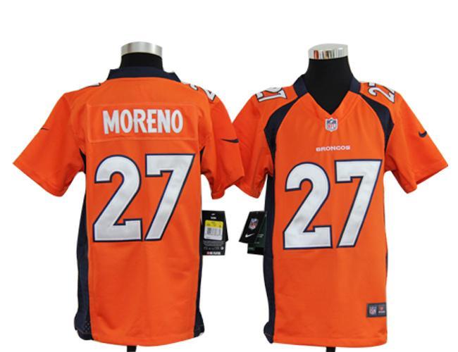 Kids Nike Denver Broncos 27# Knowshon Moreno Orange Nike NFL Jerseys Cheap