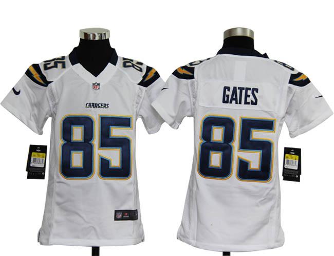 Kids Nike San Diego Chargers 85# Antonio Gates White Nike NFL Jerseys Cheap