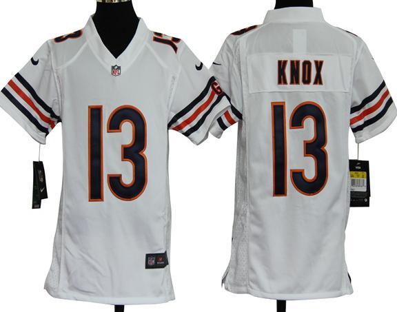 Kids Nike Chicago Bears 13 Johnny Knox White Nike NFL Jerseys Cheap