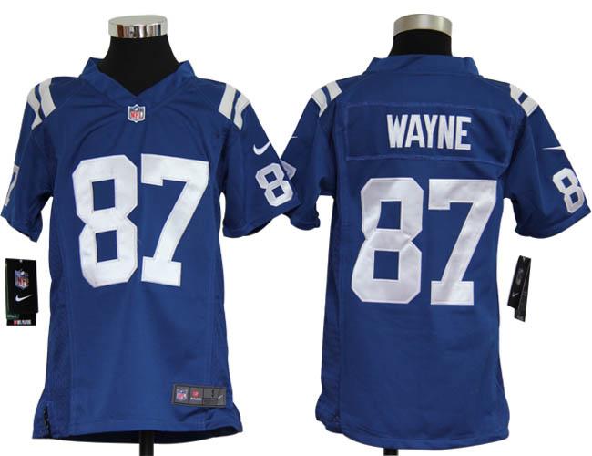 Kids Nike Indianapolis Colts 87 Reggie Wayne Blue Nike NFL Jerseys Cheap