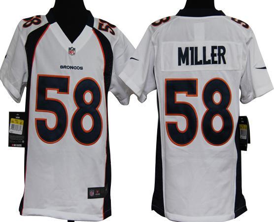 Kids Nike Denver Broncos 58# Von Miller White Nike NFL Jerseys Cheap