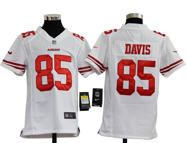 Kids Nike San Francisco 49ers 85 Vernon Davis White Nike NFL Jerseys Cheap