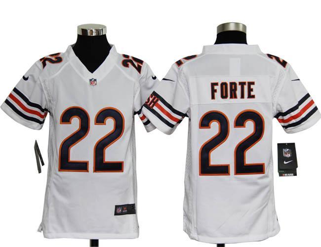Kids Nike Chicago Bears 22# Matt Forte White Nike NFL Jerseys Cheap