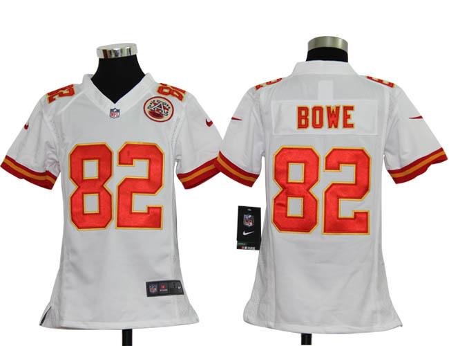 Kids Nike Kansas City Chiefs 82# Dwayne Bowe White Nike NFL Jerseys Cheap
