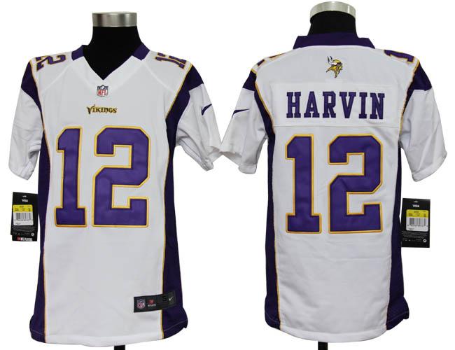 Kids Nike Minnesota Vikings 12# Percy Harvin White Nike NFL Jerseys Cheap