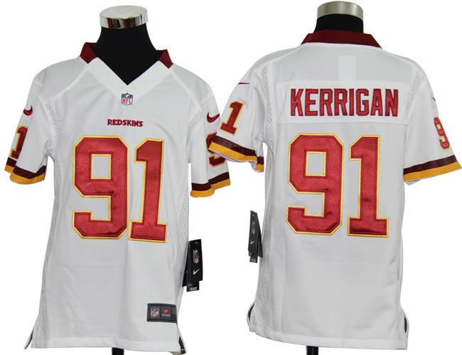 Kids Nike Washington Redskins 91# Ryan Kerrigan White Nike NFL Jerseys Cheap