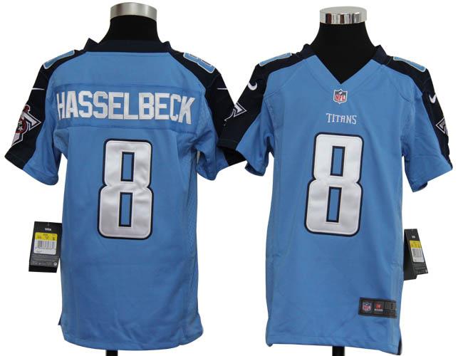 Kids Nike Tennessee Titans 8# Matt Hasselbeck Light Blue Nike NFL Jerseys Cheap