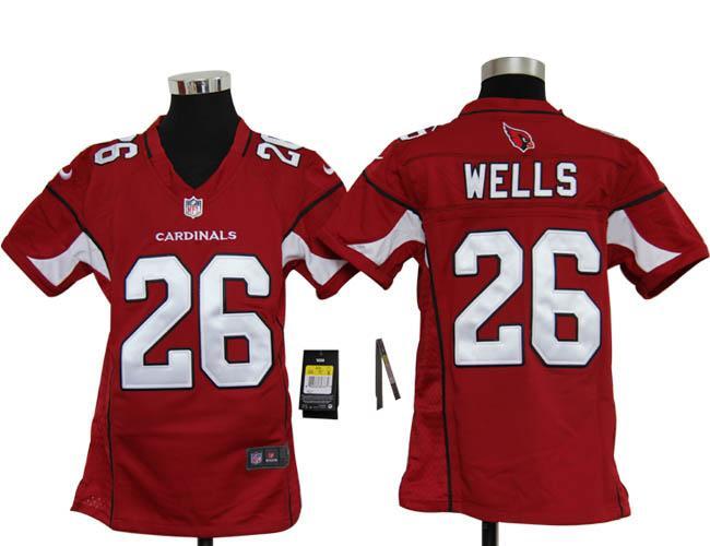 Kids Nike Arizona Cardinals 26# Chris Wells Red Nike NFL Jerseys Cheap