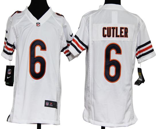 Kids Nike Chicago Bears 6# Jay Cutler White Nike NFL Jerseys Cheap