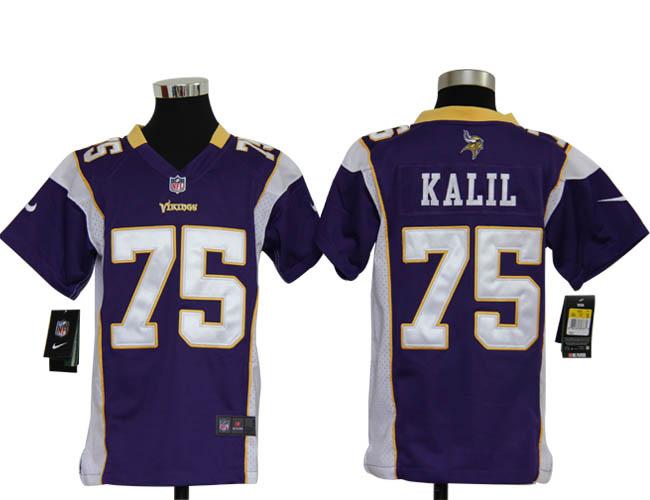 Kids Nike Minnesota Vikings 75 Kalil Purple Nike NFL Jerseys Cheap
