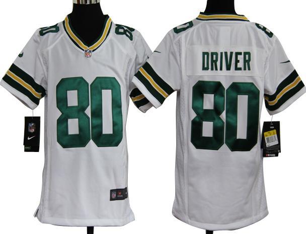 Kids Nike Green Bay Packers #80 Donald Driver White Nike NFL Jerseys Cheap