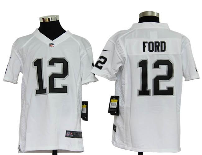 Kids Nike Oakland Raiders #12 Jacoby Ford White Nike NFL Jerseys Cheap