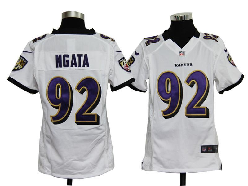 Kids Nike Baltimore Ravens #92 Haloti Ngata White Nike NFL Jerseys Cheap
