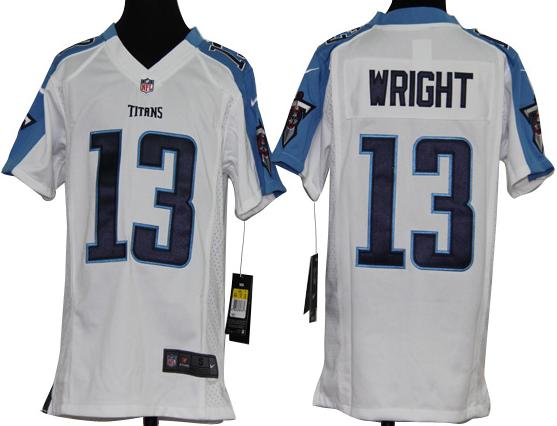 Kids Nike Tennessee Titans 13# Kendall Wright White Nike NFL Jerseys Cheap