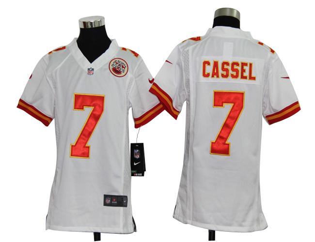 Kids Nike Kansas City Chiefs 7# Matt Cassel White Nike NFL Jerseys Cheap
