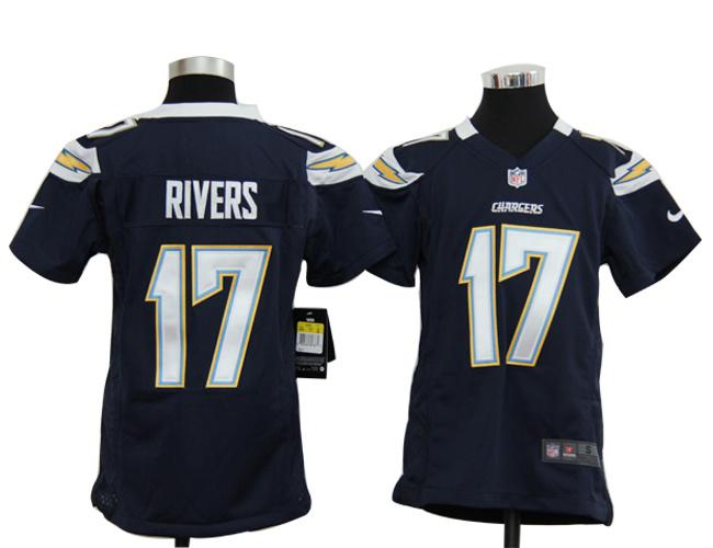 Kids Nike San Diego Chargers 17# Philip Rivers Dark Blue Nike NFL Jerseys Cheap