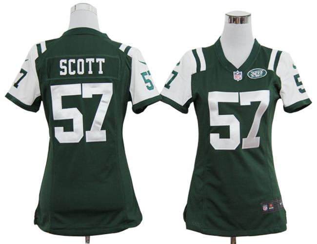 Cheap Women Nike New York Jets 57# Bart Scott Green Nike NFL Jerseys