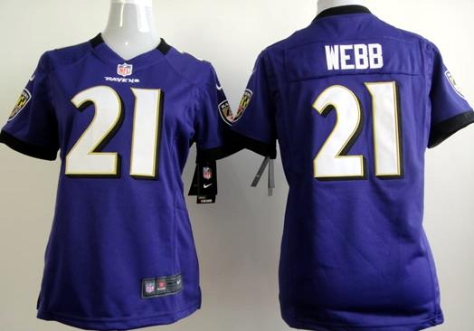 Cheap Women Nike Baltimore Ravens #21 Lardarius Webb Purple Nike NFL Jerseys