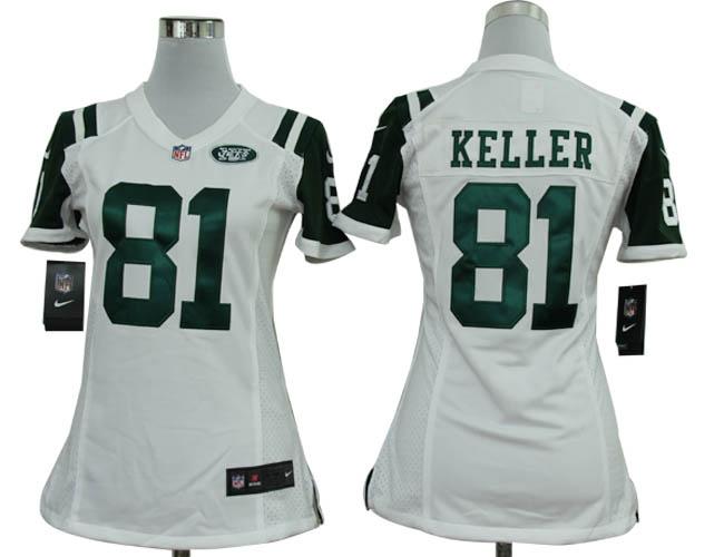 Cheap Women Nike New York Jets 81# Dustin Keller White Nike NFL Jerseys