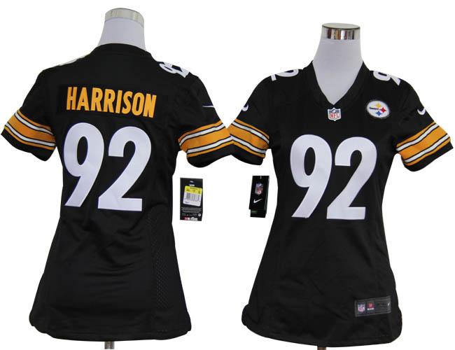 Cheap Women Nike Pittsburgh Steelers #92 James Harrison Black Nike NFL Jerseys