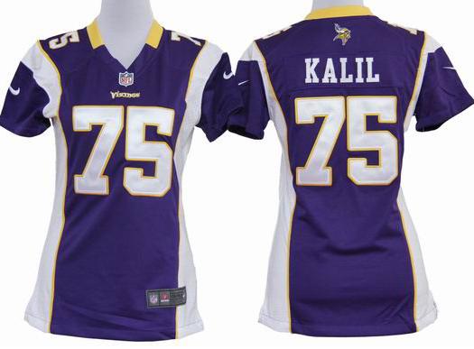 Cheap Women Nike Minnesota Vikings 75 Kalil Purple Nike NFL Jerseys