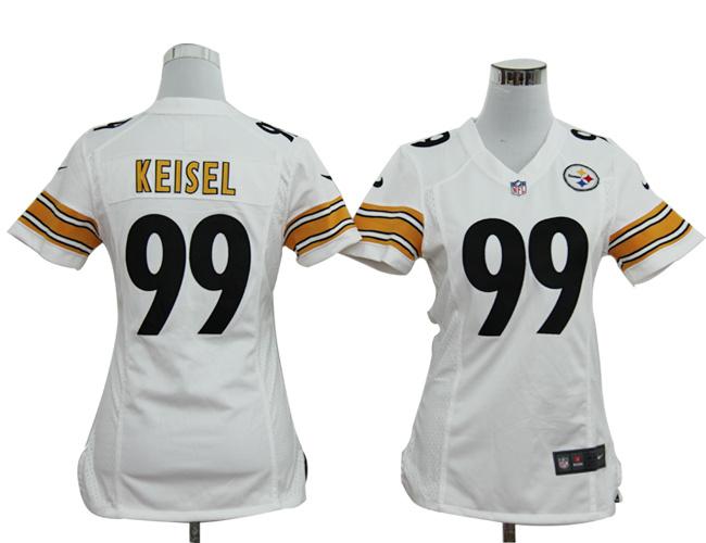 Cheap Women Nike Pittsburgh Steelers 99# Brett Keisel White Nike NFL Jerseys