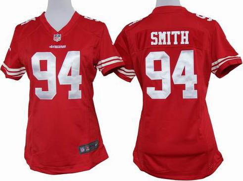 Cheap Women Nike San Francisco 49ers #94 Justin Smith Red Nike NFL Jerseys