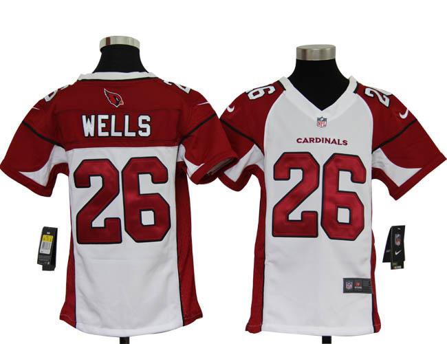 Kids Nike Arizona Cardinals 26# Chris Wells White Nike NFL Jerseys Cheap
