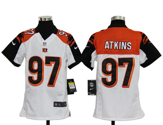 Kids Nike Cincinnati Bengals #97 Geno Atkins White Nike NFL Jerseys Cheap