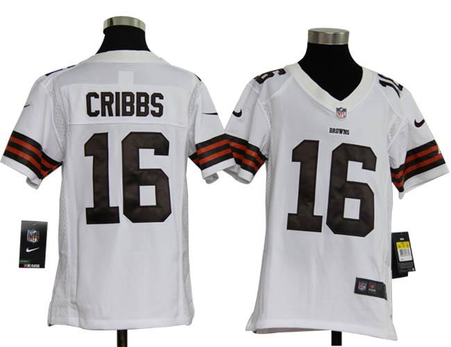 Kids Nike Cleveland Browns 16 Josh Cribbs White Nike NFL Jerseys Cheap