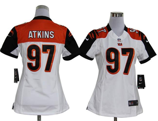 Cheap Women Nike Cincinnati Bengals #97 Geno Atkins White Nike NFL Jerseys
