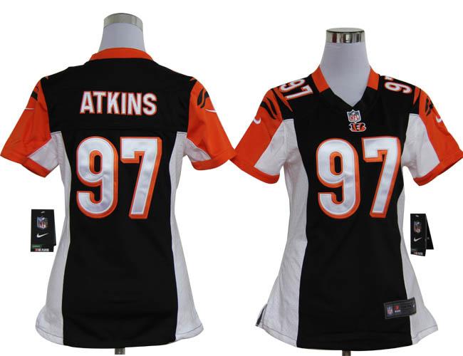 Cheap Women Nike Cincinnati Bengals #97 Geno Atkins Black Nike NFL Jerseys