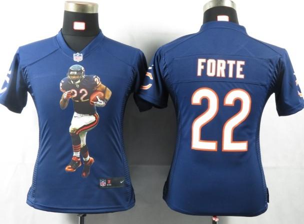 Cheap Womens Nike Chicago Bears 22 Forte Blue Portrait Fashion Game Jersey