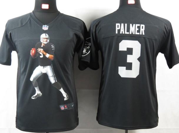 Kids Nike Oakland Raiders 3 Palmer Black Portrait Fashion Game Jerseys Cheap