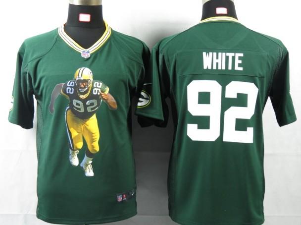 Kids Nike Green Bay Packers 92 White Green Portrait Fashion Game Jerseys Cheap